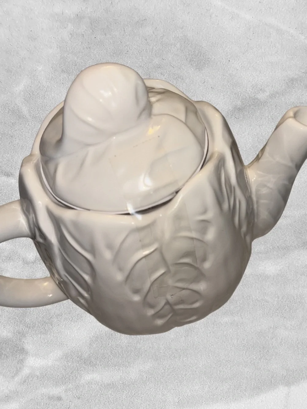Threshold White Ceramic Leaf-Textured Teapot and Mug Set